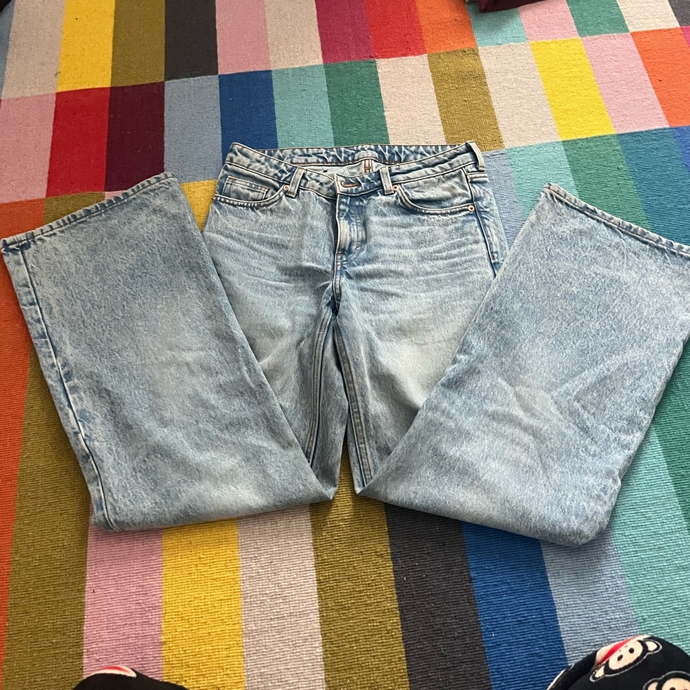Monki Light Blue Flare Jeans